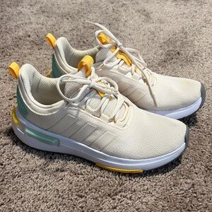 Adidas Cream and Yellow Athletic Shoes